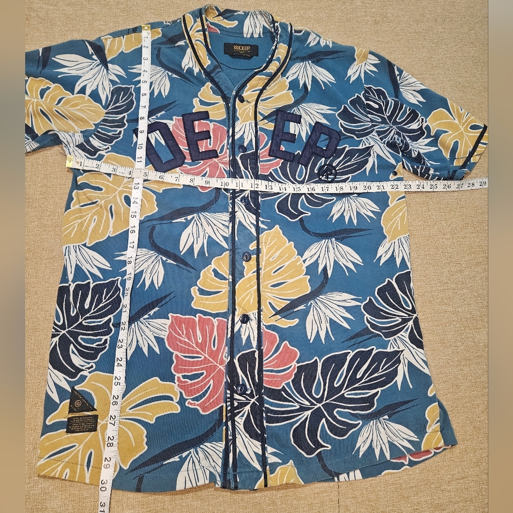 10.Deep Blue and Yellow Floral Men's Jersey - Picture 5 of 6
